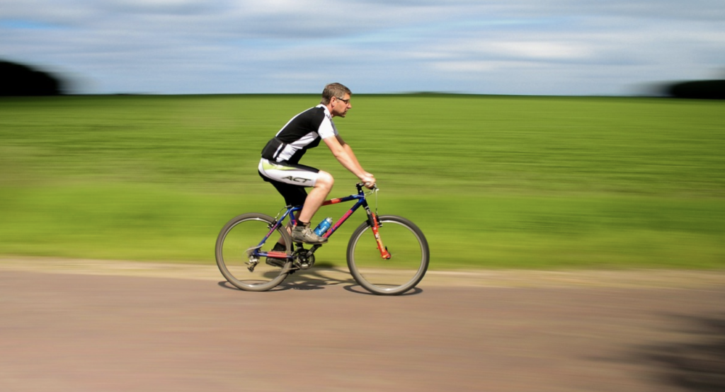 man riding a bike